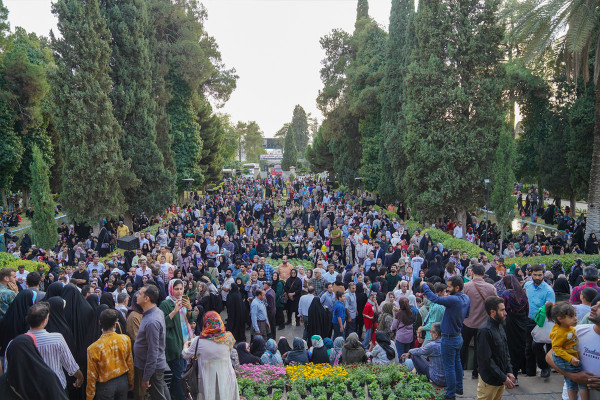 Holding the Mahfel Celebration at the Tomb of Hafez in Shiraz